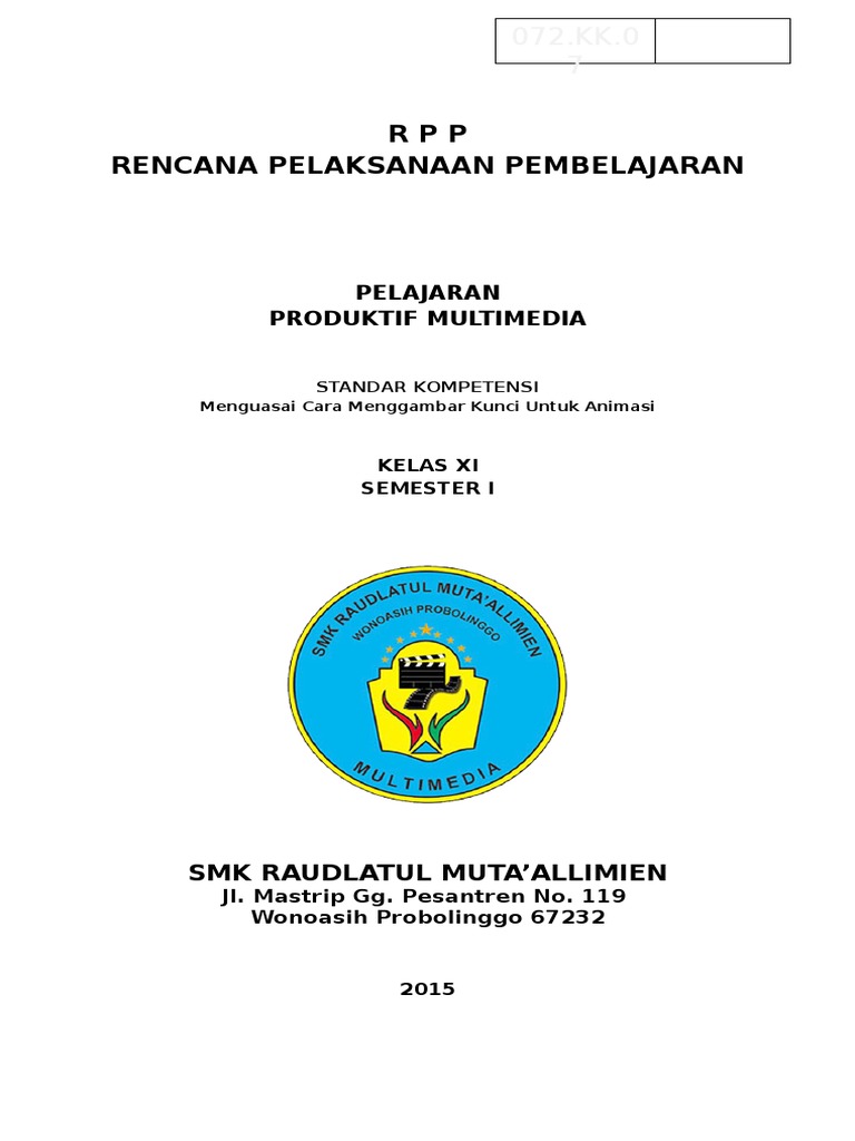 072.KK.07 (RPP) Menguasai Cara Menggambar Kunci Untuk Animasi