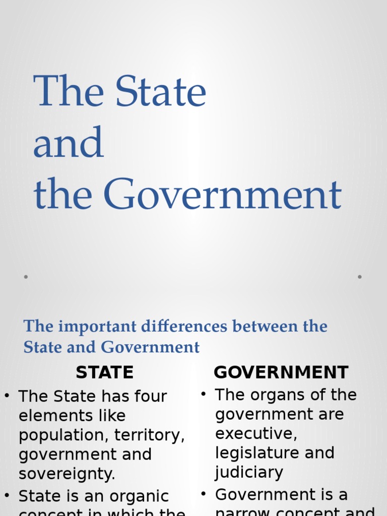 Differences Between State and Government | PDF | Politics