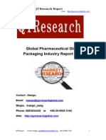 Global Pharmaceutical Glass Packaging Industry Report 2015