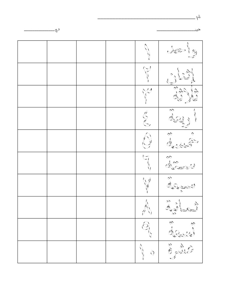 Nombor Bahasa Arab Prasekolah Pdf