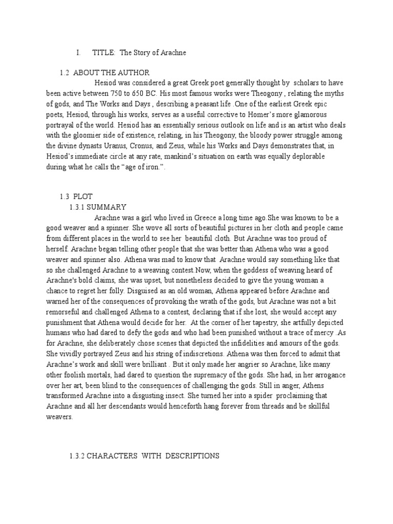 ARACHNE MYTH FULL STORY visual data 5