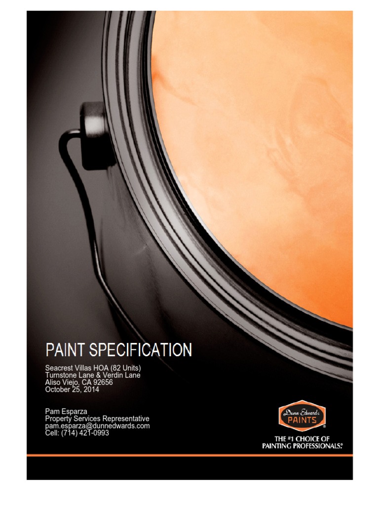 dunn edwards paint specs for seacrest villas project Paint