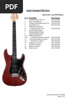 Squier Standard HSS Strat SISD