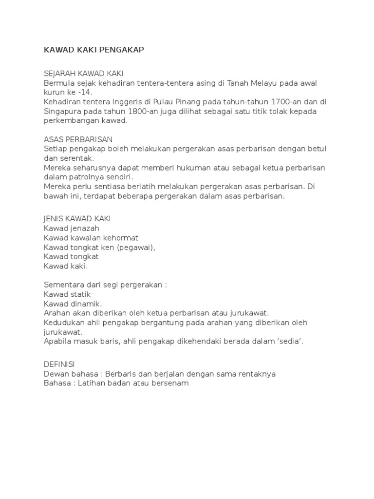 Bahasa Hukuman Kawad Kaki Pengakap Pdf