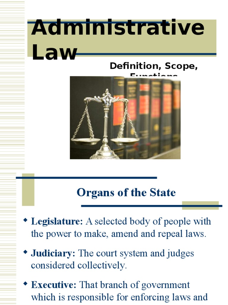 Administrative Law: Definition, Scope, Functions | PDF | Judiciaries ...