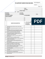Upf Pipe Support Inspection Record