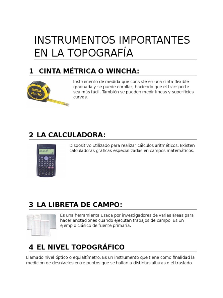 Instrumentos Clave en Topografía | PDF | Topografía | Sistema de ...