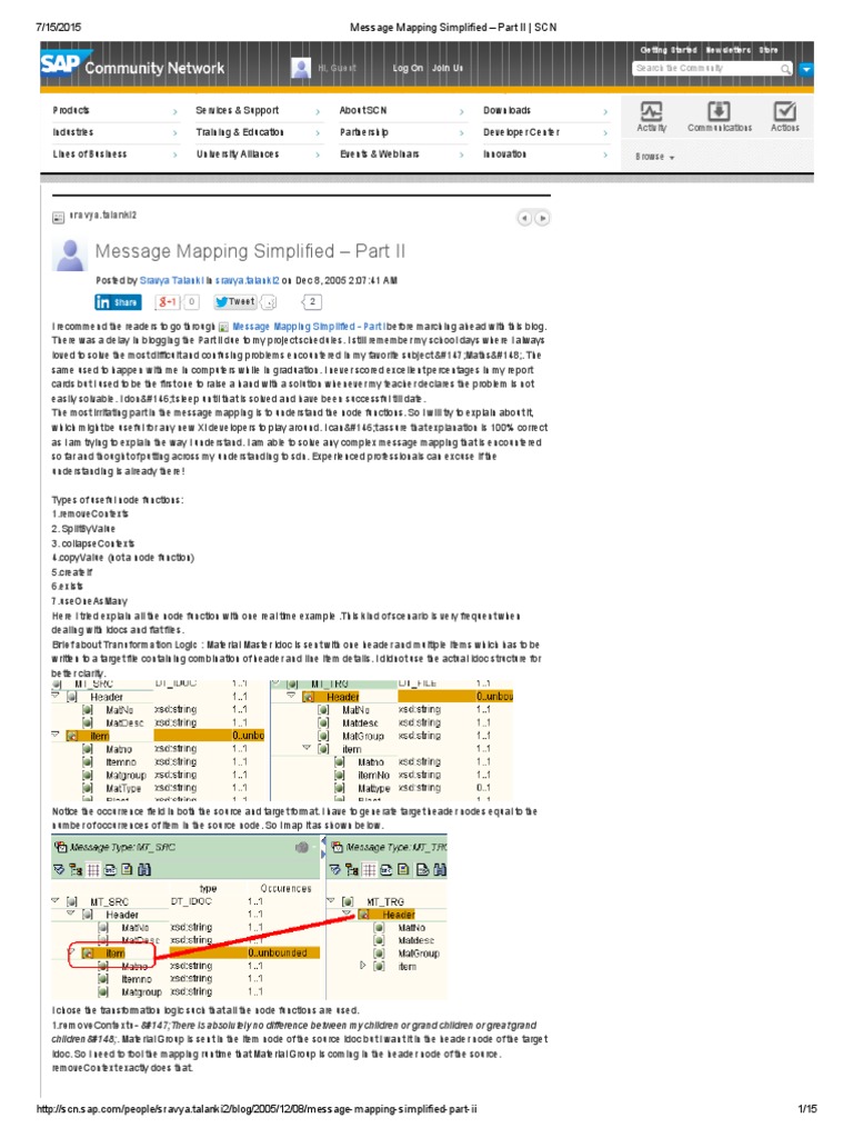 Message Mapping Simplified - Part II - SCN PDF | PDF | Xml | Map
