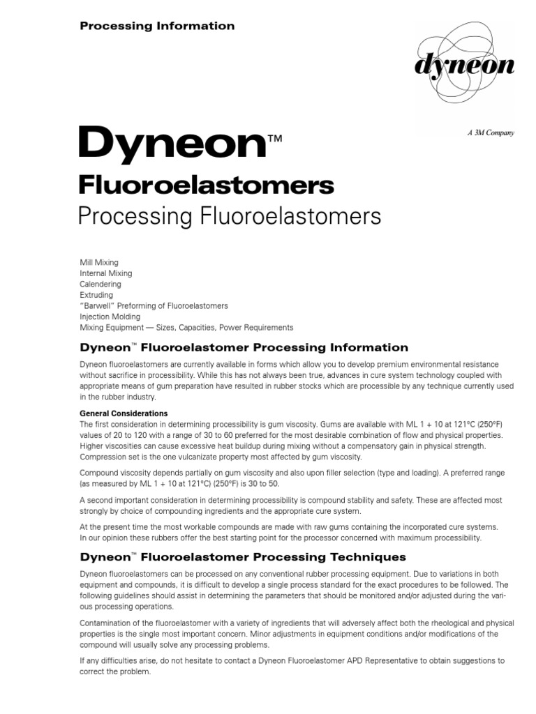 Processing Fluoroelastomers PDF Extrusion Chemistry