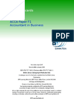 2008 Passcards: ACCA Paper F1 Accountant in Business