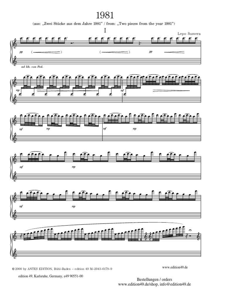 Lepo Sumera - Piece From The Year 1981 | PDF