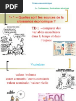 TD 1 Comparaison de Variables Dans Le Temps Euros Courants Euros Constants