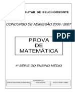 Concurso de admissão ao Colégio Militar de Belo Horizonte traz prova de matemática
