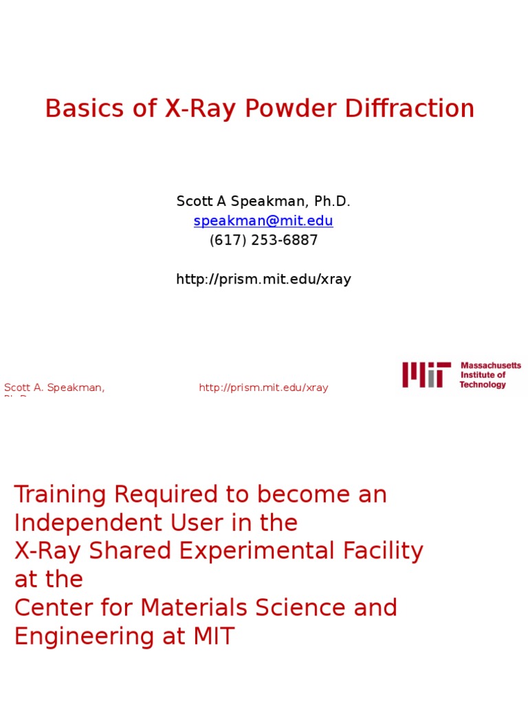 X-Ray Powder Diffraction Training Guide | PDF | X Ray Crystallography ...