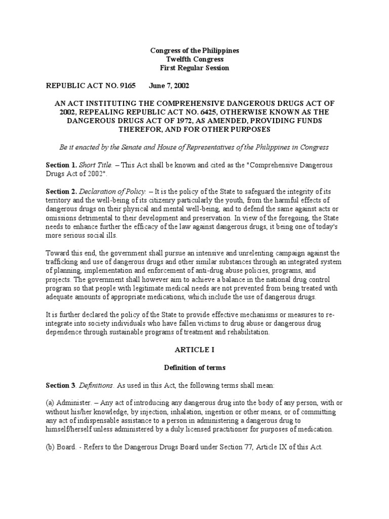 Generics Act | PDF | Asset Forfeiture | Psychoactive Drugs