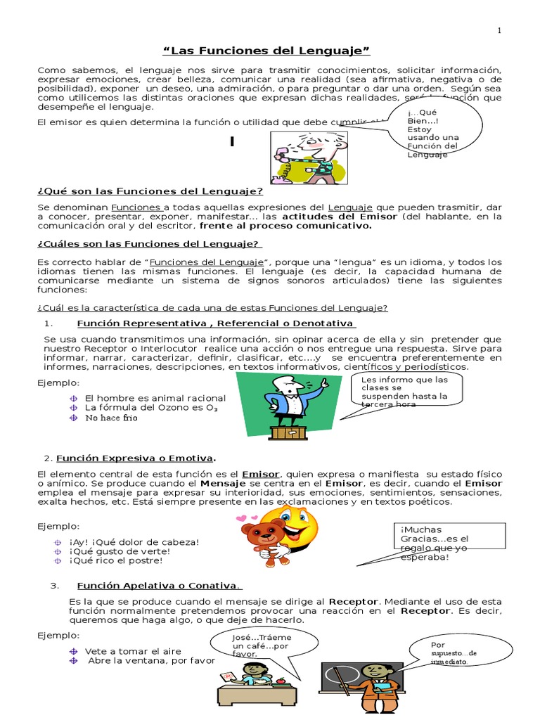 Actividades sobre Funciones del Lenguaje | PDF | Semiótica | Ciencia ...