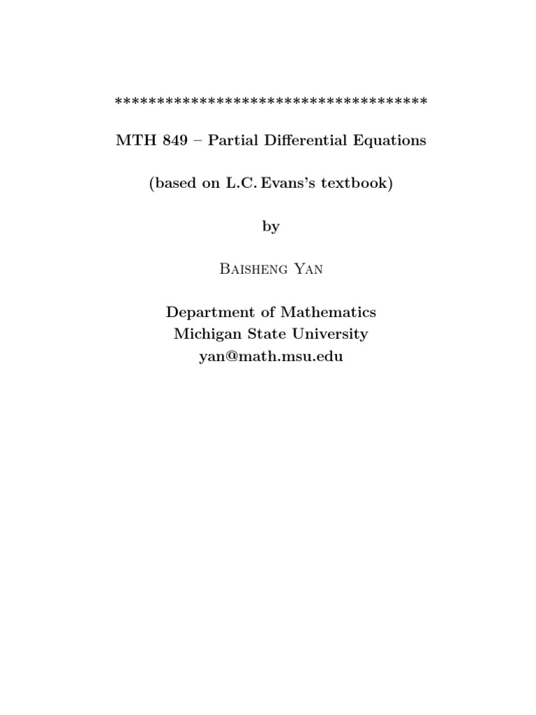 Partial Differential Equations | PDF | Green's Function | Partial ...