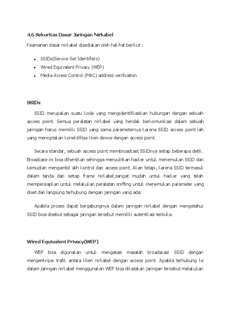 4 6 Sekuritas Dasar Jaringan Nirkabel Keamanan Dasar