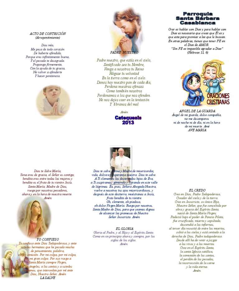 Triptico Oraciones | PDF | María, madre de Jesús | orador del Señor