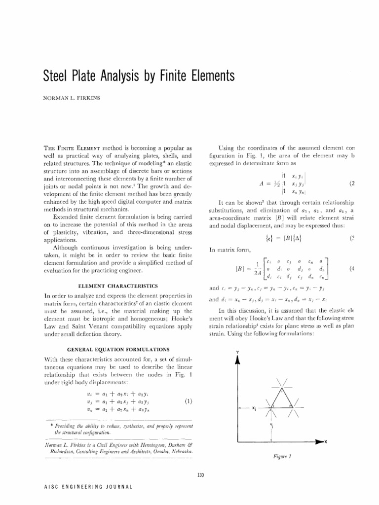 Finite Element Analysis of Steel Plates | PDF | Finite Element Method ...