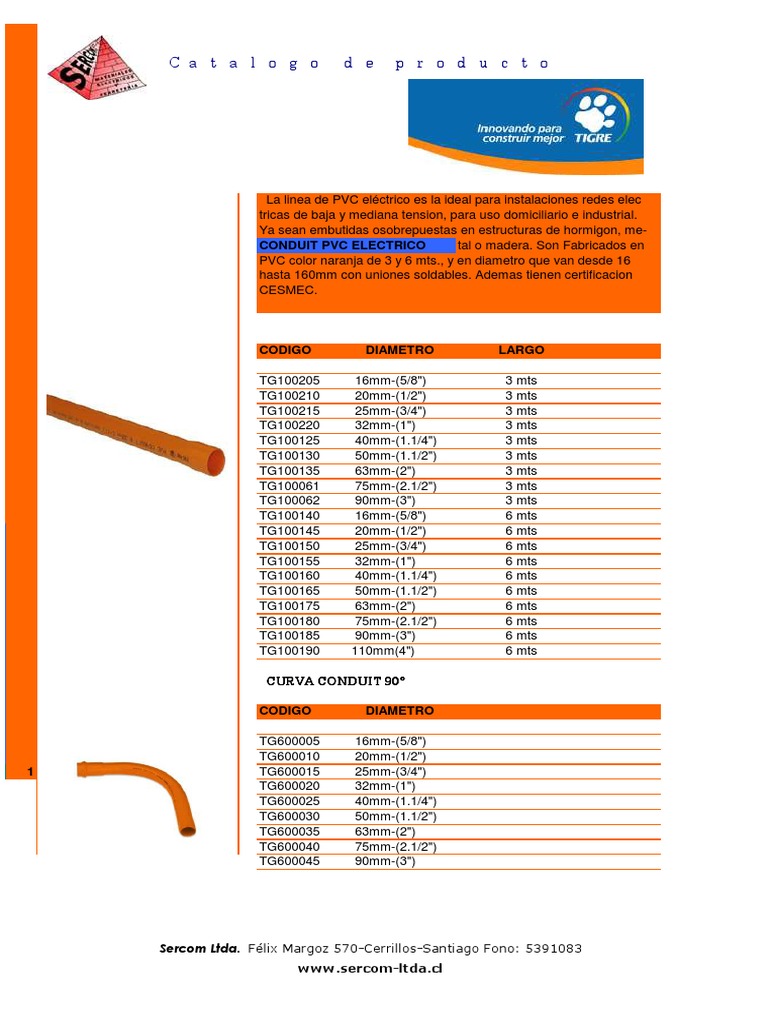 Catalogue de Tubes PVC Électriques | PDF