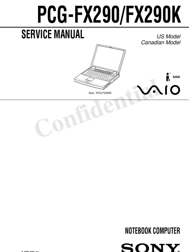 Sony Vaio PCG-FX290 Service Manual | Battery (Electricity) | Electrical  Wiring