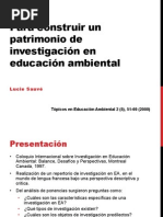 Para Construir Un Patrimonio en Educación Ambiental