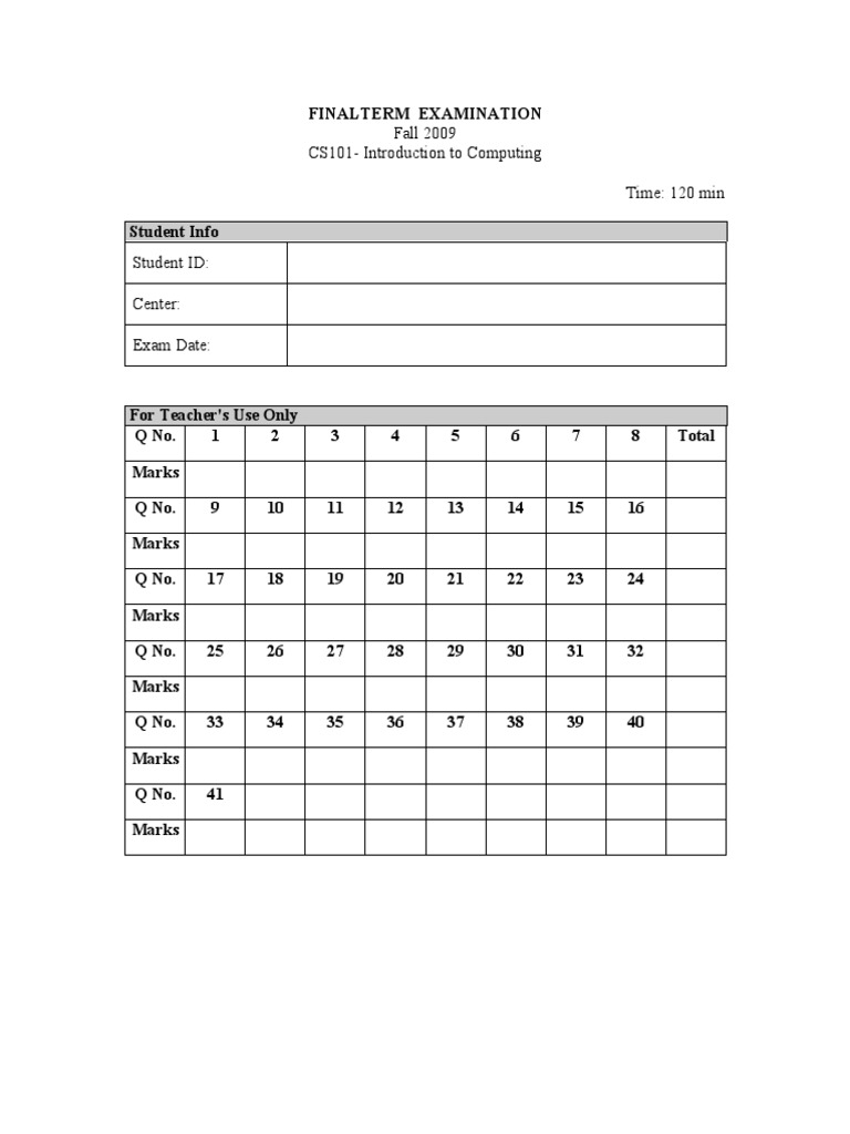 CS101 Fall 2009 Final Exam Questions | PDF | World Wide Web | Internet ...