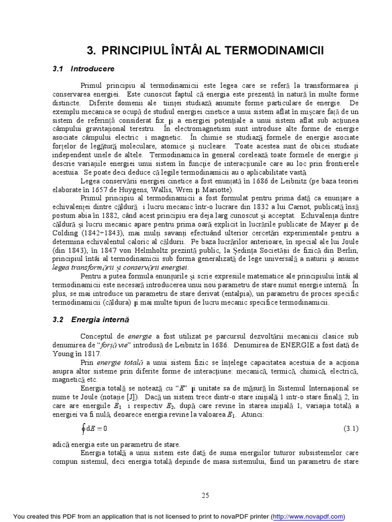 Principiul 1 Al Termodinamicii
