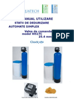 Manual Utilizare: Statii de Dedurizare Automate Simplex Valva de Comanda Model WS1TC 25.4 MM (1")