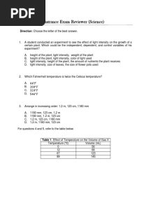High School Entrance Exam Reviewer (Science)