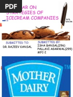 Seminar On Strategies of Ice Cream Companies