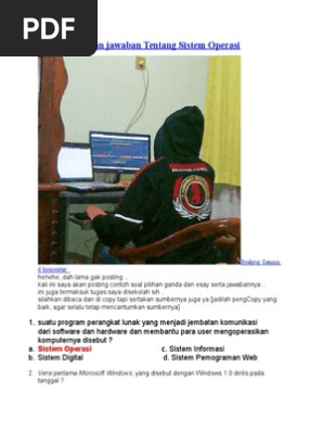 Contoh Soal Dan Jawaban Tentang Sistem Operasi Doc