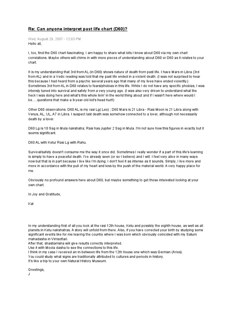 D60 CHART My Understanding of It PDF Astrology Science