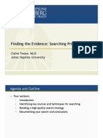 Finding The Evidence: Searching Principles: Claire Twose, MLIS Johns Hopkins University