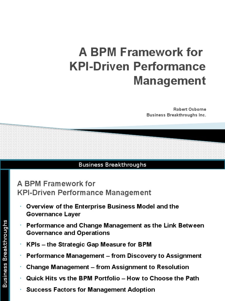KPI Framework for BPM Success | PDF | Business Process Management ...