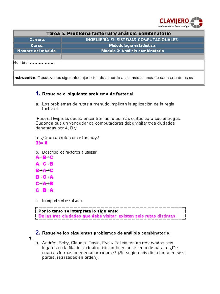 Problemas de Factoriales y Combinatoria | PDF