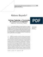 Políticas culturales federales y provinciales en Argentina