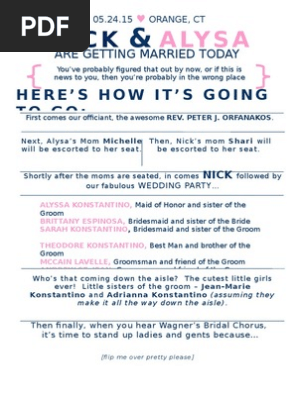 wedding program