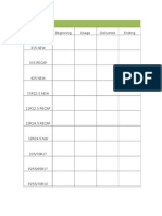 Date Beginning Usage Delivered Ending