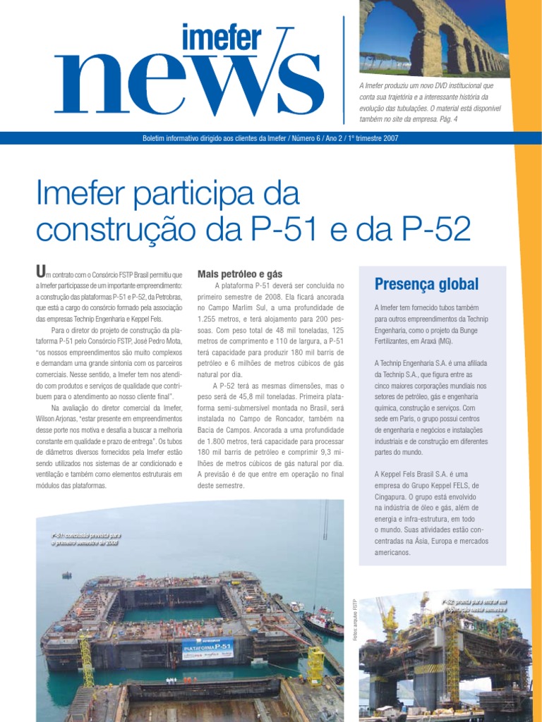 Imefer: Inovações e Parcerias em Tubos | PDF | Gás natural | Indústrias