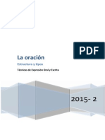 La Oracion Estructuray Tipos Teccnicas de Expresion Oral y Escrita