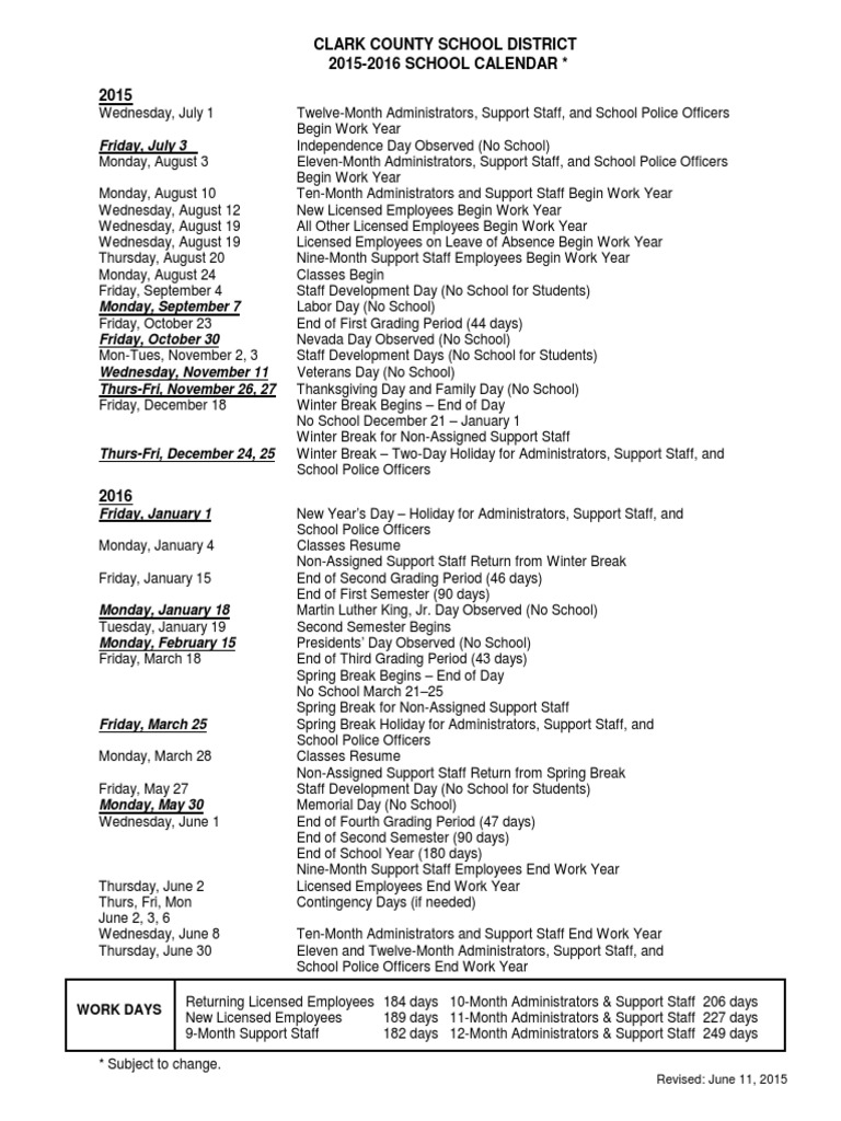 2015 2016 School Calendar | PDF | Academic Term | Seasons