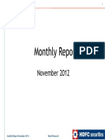 Monthly Report: November 2012