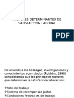 Factores Determinantes de Satisfacción Laboral