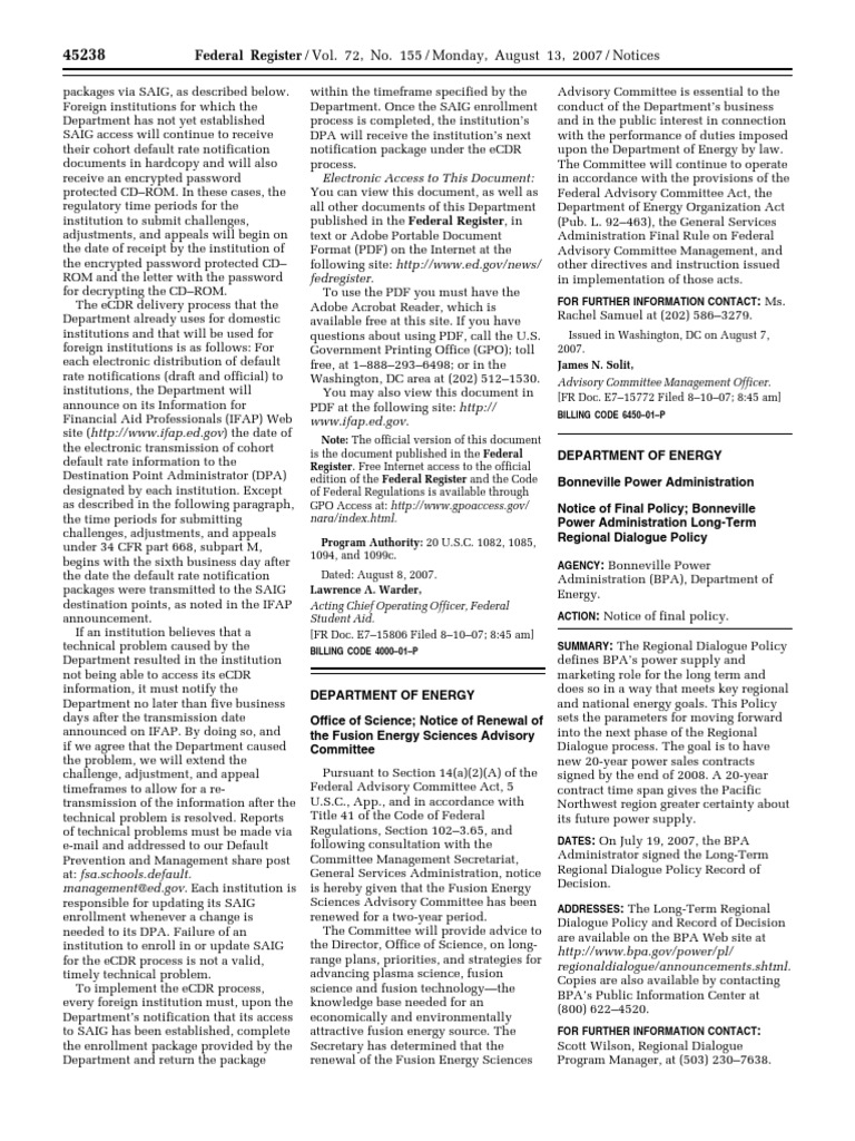 eCDR Process for Foreign Institutions | PDF | Federal Energy Regulatory ...