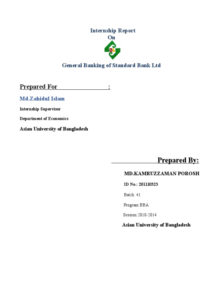 General Banking Internship Report at SBL | PDF | Cheque | Transaction ...