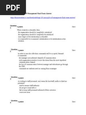 Principles Of Management Final Exam Questions And Answers Pdf
