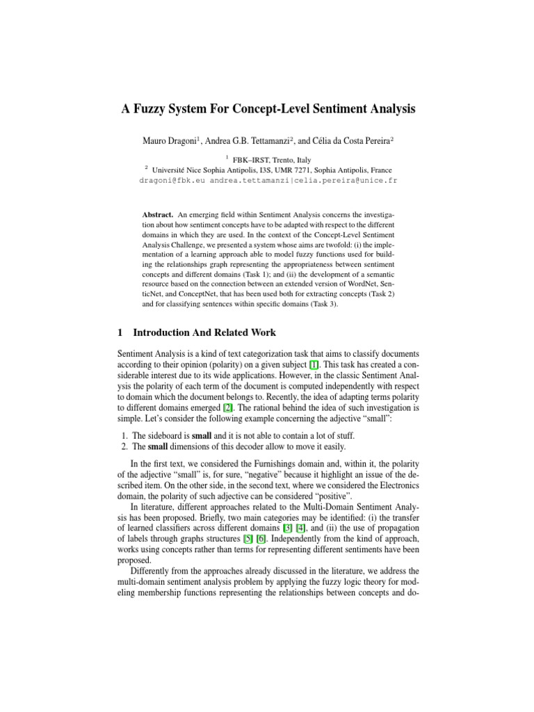 Fuzzy System for Sentiment Analysis | PDF | Fuzzy Logic | Function ...