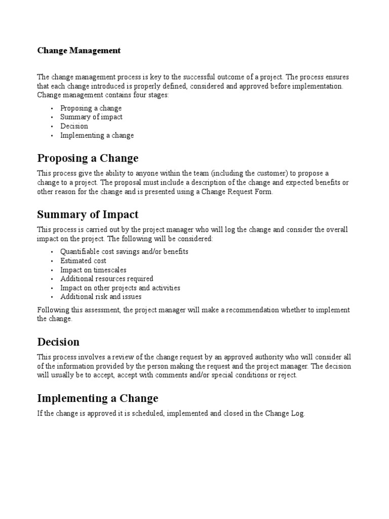Change Management | PDF | Technology & Engineering
